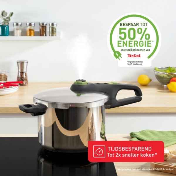 Tefal P25807 Secure 5 Trendy Snelkookpan 6 liter met Stoommand - Afbeelding 3