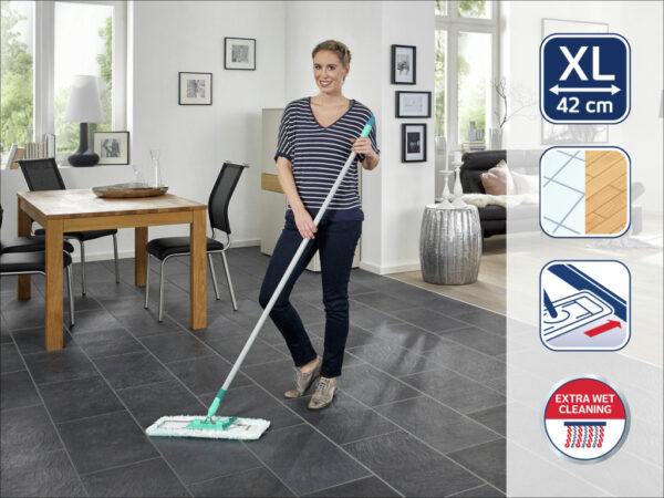 Leifheit 55169 Profi Vloerwisser XL 42 cm met Aluminiumsteel 140 cm Micro Duo + Static Plus - Afbeelding 6