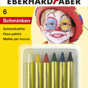 Eberhard Faber EF-579106 Schminkstiften Klein, Set 6 Kleuren Op Blisterkaart