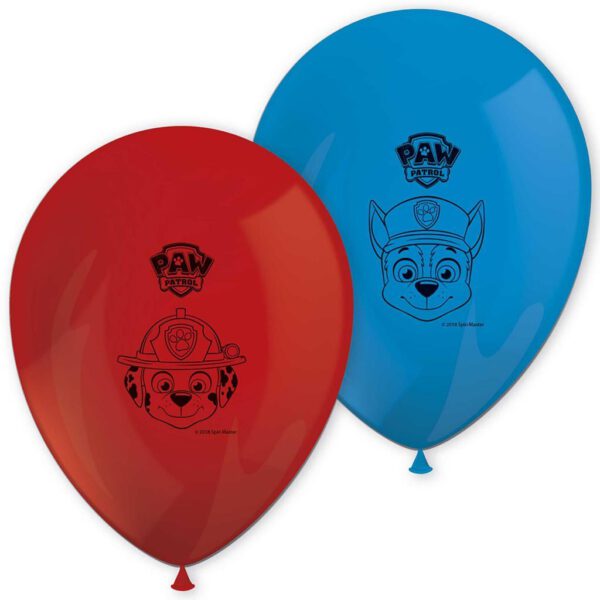 Paw Patrol Ready For Action Ballonnen 8 Stuks Rood/Blauw