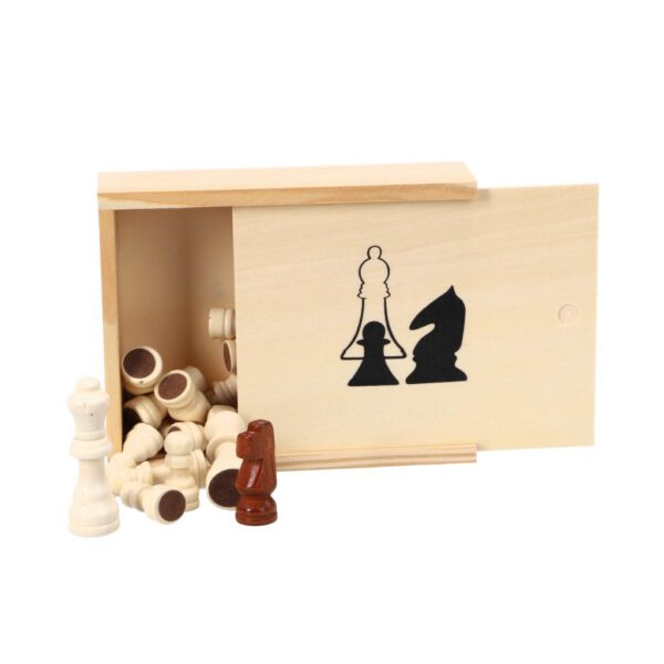 Houten Schaakstukken in Kistje 19x15.5 cm - Afbeelding 2