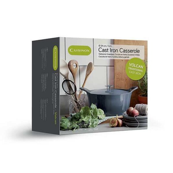 Cuisinox Volcan Gietijzeren Braadpan 24 cm 3.4L Denim Blue/Geëmailleerd - Afbeelding 2