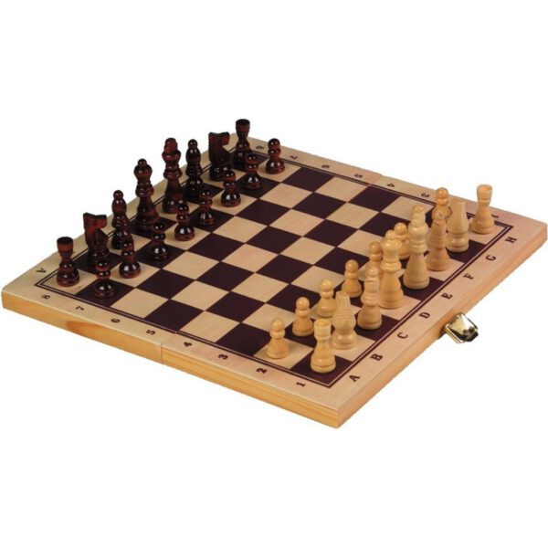 Longfield Schaak en Backgammon Houten Cassette 30x16x4 cm - Afbeelding 2