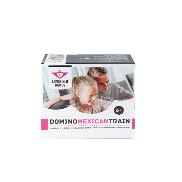 Longfield Mexican Train Domino Dubbel 12 in Houten Koffer 91 Stenen - Afbeelding 3