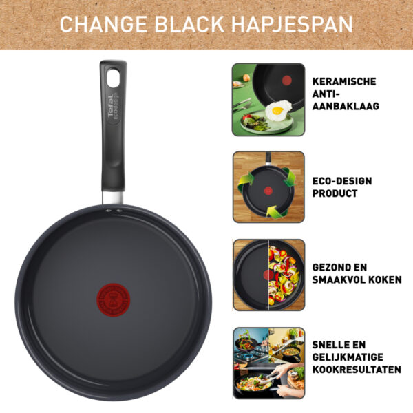 Tefal C47632 Change Black Keramische Hapjespan 24 cm Zwart - Afbeelding 7