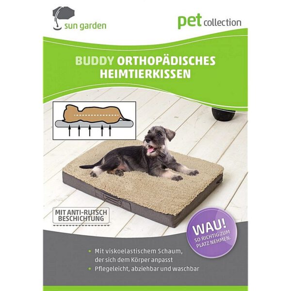 Sun Garden Buddy Orthopedisch Hondenkussen 72x50x8cm Lichtgrijs/Gemeleerd - Afbeelding 3