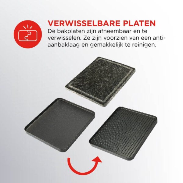 Bourgini Gourmet Raclette Stone Grill Plus Zwart/RVS - Afbeelding 3