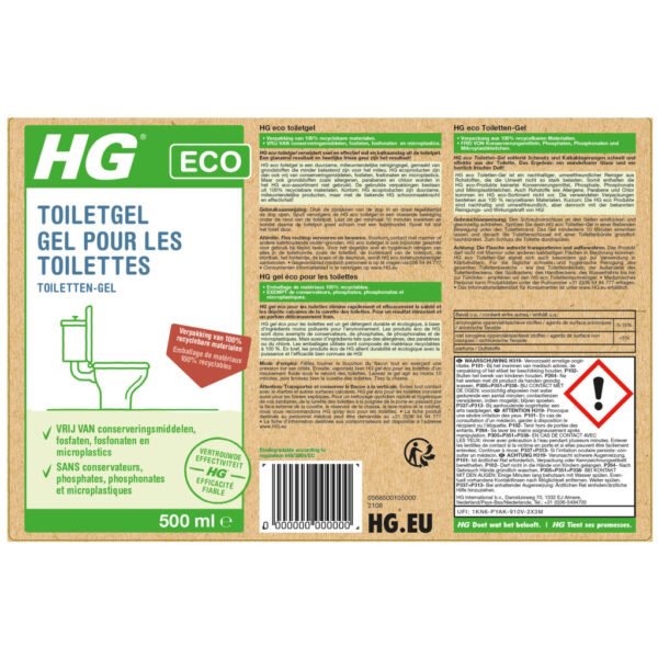 HG ECO Toiletgel 500 ml - Afbeelding 2