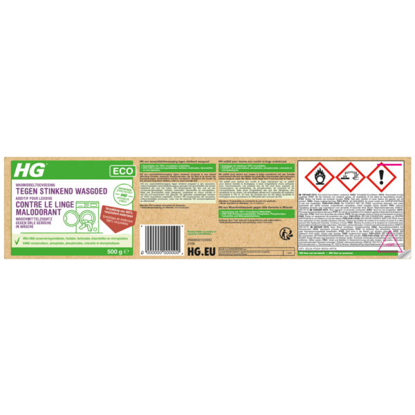HG ECO Wasmiddeltoevoeging Tegen Stinkend Wasgoed 500 g - Afbeelding 2
