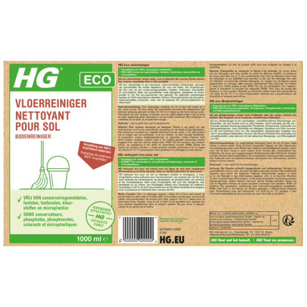 HG ECO Vloerreiniger 1L - Afbeelding 2