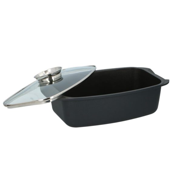 Alpina Braadslee met Glazen Deksel 5.5L 39.5x22.5x10.8 cm Zwart - Afbeelding 3