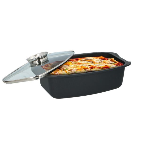 Alpina Braadslee met Glazen Deksel 5.5L 39.5x22.5x10.8 cm Zwart - Afbeelding 6