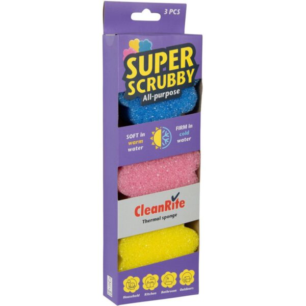 CleanRite Scrub Spons 3 Stuks - Afbeelding 2