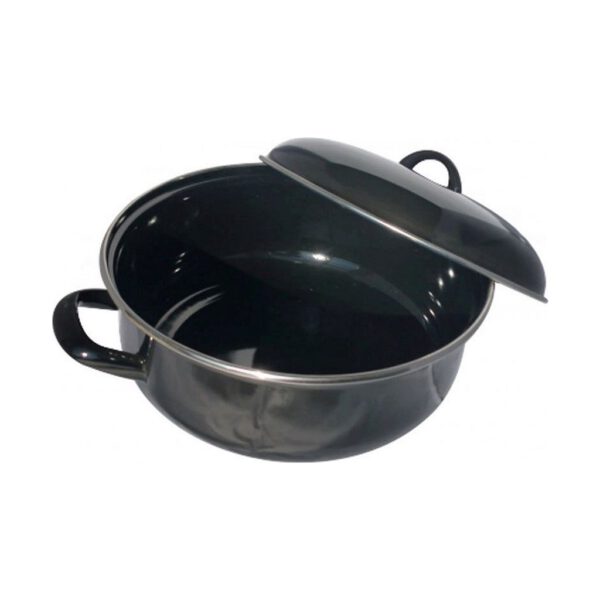 CasaLupo Emaille Braadpan 22 cm Zwart - Afbeelding 2