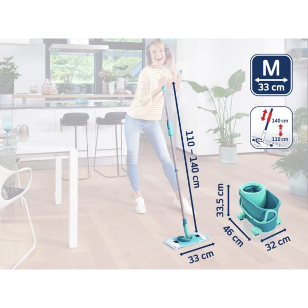 Leifheit Clean Twist M Ergo Mobiel Vloerwisser Set Turquoise - Afbeelding 4