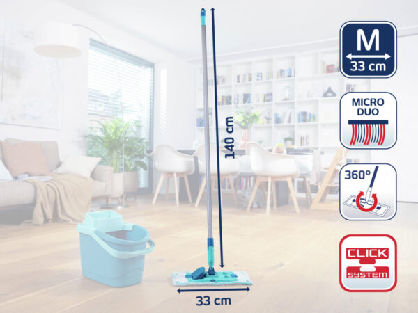 Leifheit 55511 Powerclean Vloerwisser M 33 met Steel 140cm - Afbeelding 3