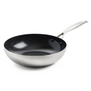 GreenPan Geneva Wokpan 28 cm RVS/Zwart