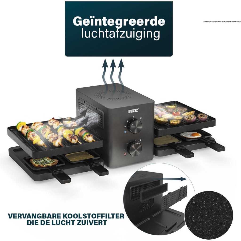Princess 162660 Raclette Purify 8 Personen Zwart - Afbeelding 4
